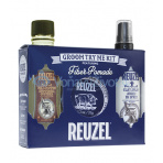 REUZEL Fiber Pomade Groom Try Me Kit dárková sada (šampon Daily Shampoo 100ml + pomáda Fiber Pomade 35g + sprej Clay Spray 100ml)