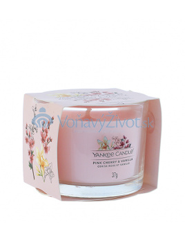 Yankee Candle Pink Cherry & Vanilla votivní svíčka ve skle 37 g