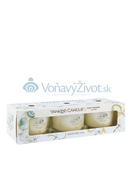 Yankee Candle Baby Powder votivní svíčka ve skle 3 x 37 g