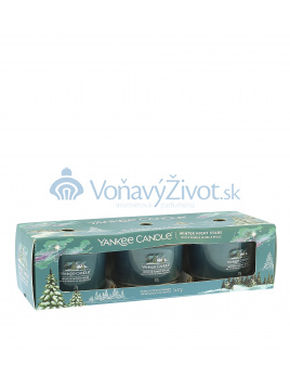 Yankee Candle Winter Night Stars votivní svíčka ve skle 3 x 37 g